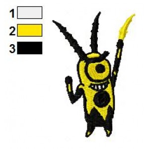 Yellow Plankton SquarePants Embroidery Design